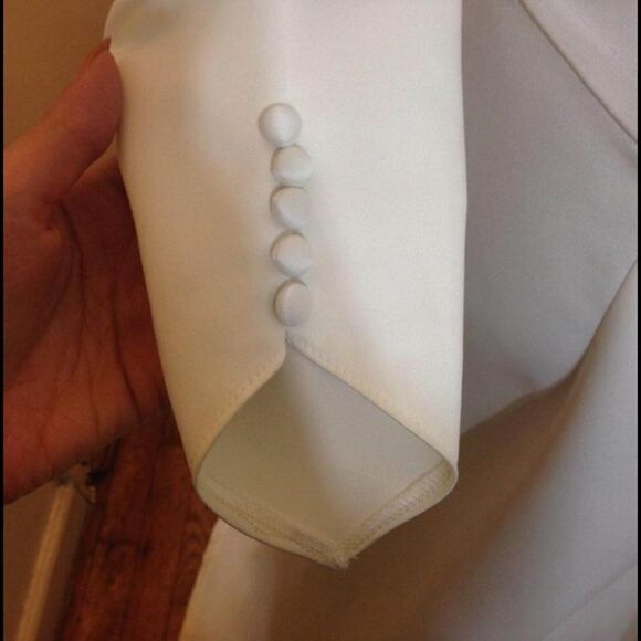 Handmade One of a kind White Satin Vintage Style Maxi Wedding Dress XS Bridal - Picture 7 of 8